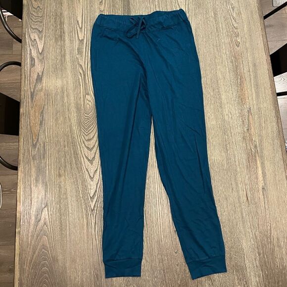 NWOT J. Jill Drawstring Jogger Pants High Rise Relaxed Fit Tapered Leg Blue XS - Picture 1 of 7